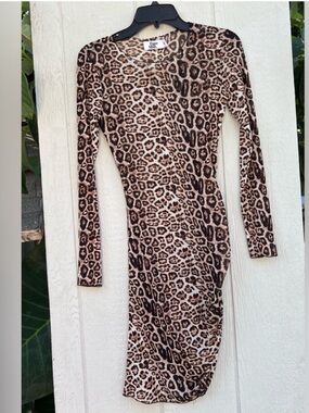 Tiger mist leopard print mesh dress